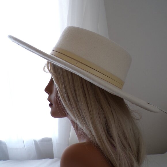 Western Buckle Belted Wool Boater Hat, Adjustable Country Concert Event Wedding main image 10
